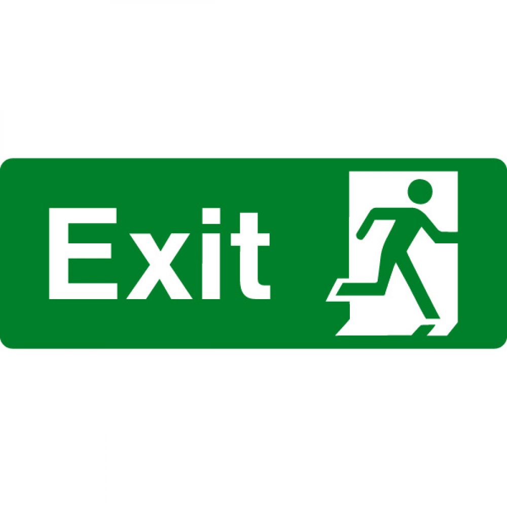 EU Standard Exit Right Sign 600mm x 300mm B15 Rigid - Display Signs