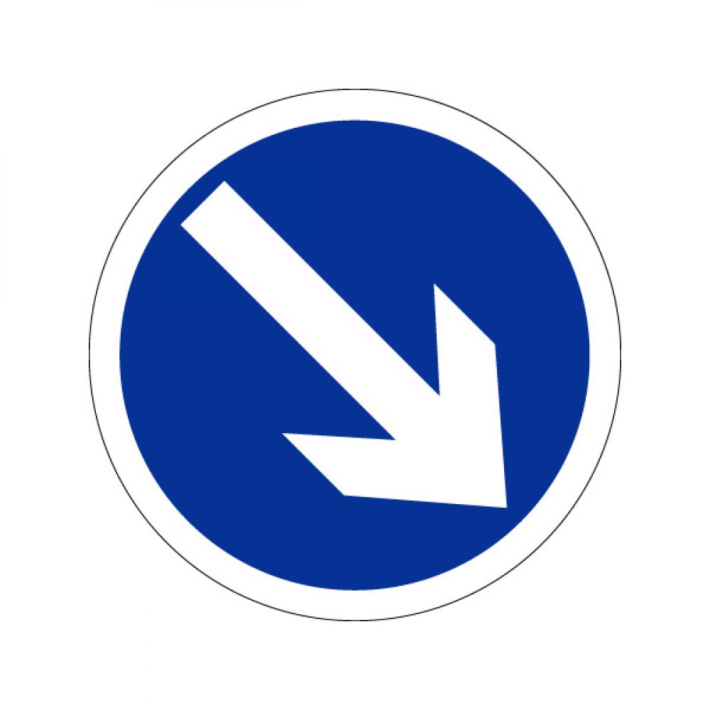 Sign keep left. Keep right sign.